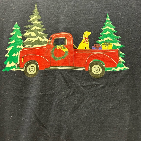 Talbots Navy Long Sleeve with Red Truck and Green Trees - Picture 3 of 4